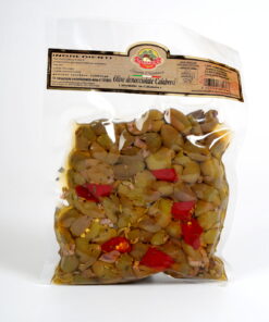 Olive Verdi Schiacciate a mano senza nocciolo