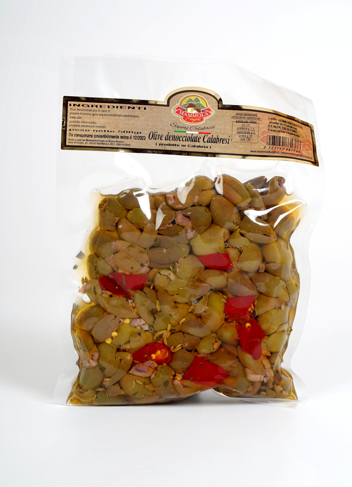 Olive Verdi Schiacciate a mano senza nocciolo